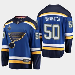 Kinder St. Louis Blues Eishockey Trikot Jordan Binnington #50 2019 Stanley Cup Playoffs Breakaway Player Blau